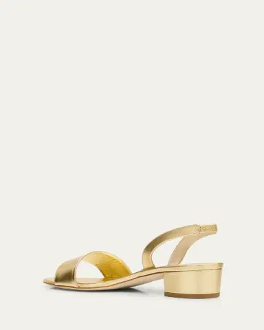 Manolo Blahnik Patopia Metallic Slingback Sandals | Thumbnail 4