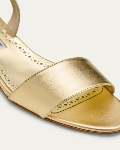 Manolo Blahnik Patopia Metallic Slingback Sandals | Thumbnail 5