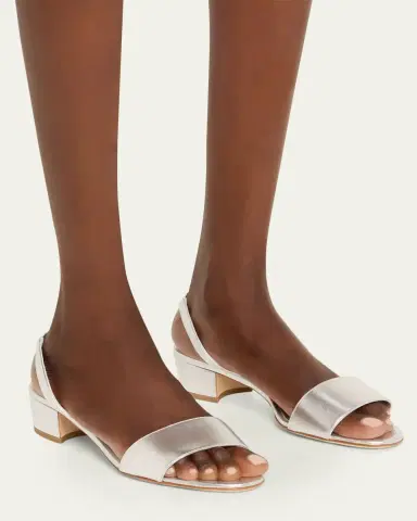 Manolo Blahnik Patopia Metallic Slingback Sandals | Thumbnail 2