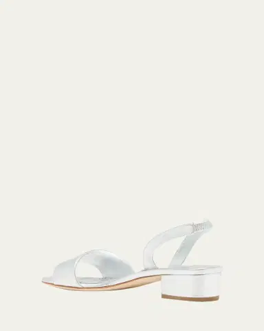 Manolo Blahnik Patopia Metallic Slingback Sandals | Thumbnail 4