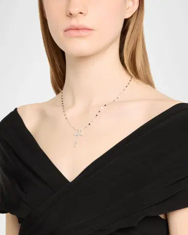 Lana 14K White Gold Multi Fancies Diamond Cross Pendant Necklace | Thumbnail 5