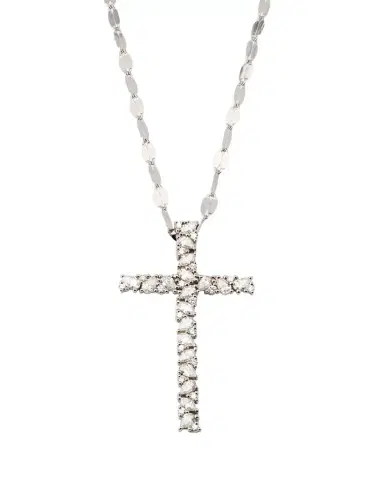 Lana 14K White Gold Multi Fancies Diamond Cross Pendant Necklace | Thumbnail 1