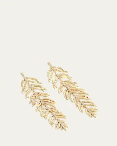 Anabel Aram Jewelry Cubic Zirconia Palm Leaves Earrings | Thumbnail 3