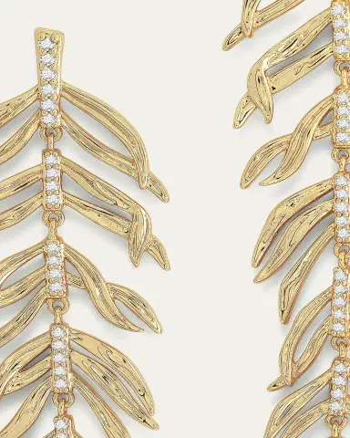 Anabel Aram Jewelry Cubic Zirconia Palm Leaves Earrings | Thumbnail 4