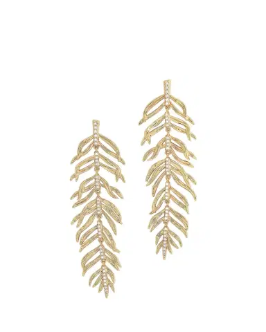 Anabel Aram Jewelry Cubic Zirconia Palm Leaves Earrings | Thumbnail 1