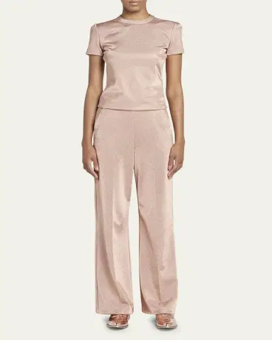 Giorgio Armani Metallic Short-Sleeve Bonded Jersey Tee | Thumbnail 2 Giorgio Armani Metallic Short-Sleeve Bonded Jersey Tee | Thumbnail 2