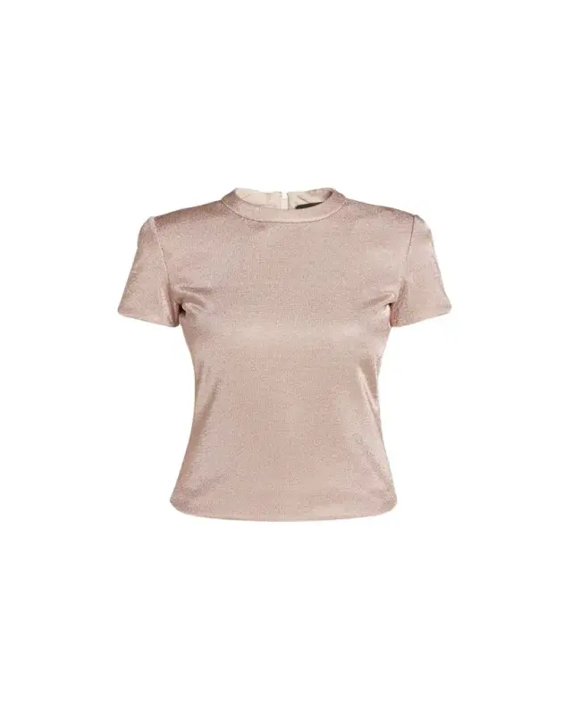 Giorgio Armani Metallic Short-Sleeve Bonded Jersey Tee
