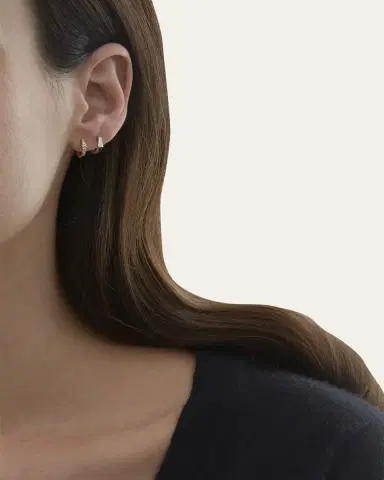 SARA WEINSTOCK 18K Yellow Gold Lucia Huggie Earrings | Thumbnail 2 SARA WEINSTOCK 18K Yellow Gold Lucia Huggie Earrings | Thumbnail 2