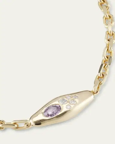 Uniform Object 18K Yellow Gold Sapphire And Diamond Mini Vessel Bracelet | Thumbnail 3 Uniform Object 18K Yellow Gold Sapphire And Diamond Mini Vessel Bracelet | Thumbnail 3