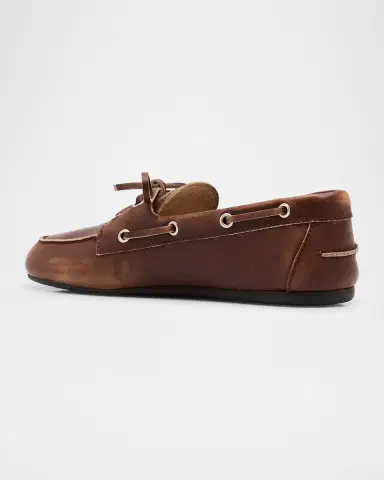 Miu Miu Leather Lace-Up Moccasins | Thumbnail 3 Miu Miu Leather Lace-Up Moccasins | Thumbnail 3