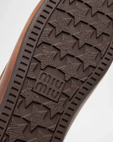 Miu Miu Leather Lace-Up Moccasins | Thumbnail 5 Miu Miu Leather Lace-Up Moccasins | Thumbnail 5