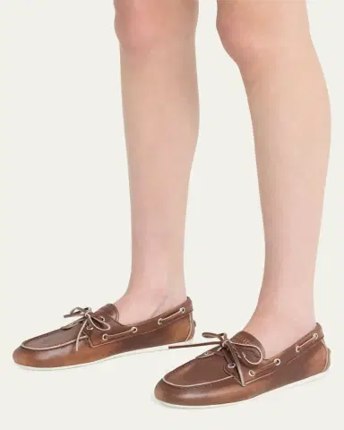 Miu Miu Leather Lace-Up Moccasins | Thumbnail 8 Miu Miu Leather Lace-Up Moccasins | Thumbnail 8