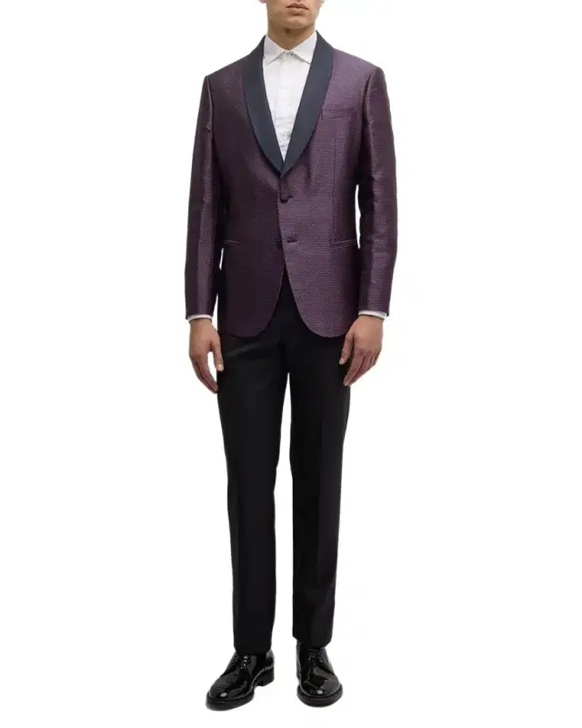 Men 's Jacquard Shawl Blazer