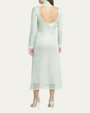 Giorgio Armani Double-Layer Open-Back Lurex Jersey Midi Dress | Thumbnail 3 Giorgio Armani Double-Layer Open-Back Lurex Jersey Midi Dress | Thumbnail 3