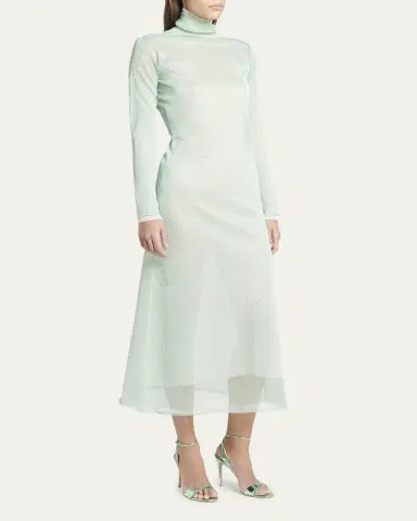 Giorgio Armani Double-Layer Open-Back Lurex Jersey Midi Dress | Thumbnail 4 Giorgio Armani Double-Layer Open-Back Lurex Jersey Midi Dress | Thumbnail 4
