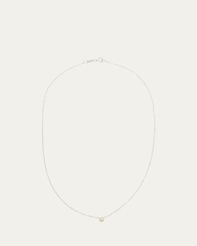 Zoe Lev Jewelry 14K White Gold 0.10ct Bezel Diamond Necklace, 16-18"L
