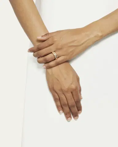 Pomellato Iconica 18K Rose Gold Medium Band Ring with Diamonds | Thumbnail 2