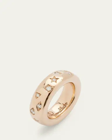 Pomellato Iconica 18K Rose Gold Medium Band Ring with Diamonds | Thumbnail 3