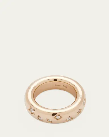 Pomellato Iconica 18K Rose Gold Medium Band Ring with Diamonds | Thumbnail 4