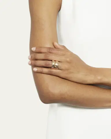 Pomellato Iconica 18K Rose Gold Medium Band Ring with Diamonds | Thumbnail 5
