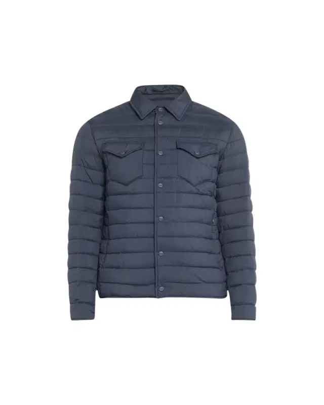 Men's Padded Nylon Snap-Front Overshirt