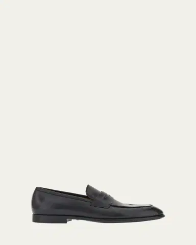 Ferragamo Men's Funes Leather Penny Loafers | Thumbnail 4 Ferragamo Men's Funes Leather Penny Loafers | Thumbnail 4