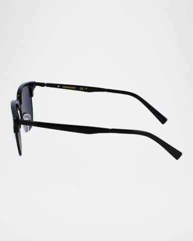 Ferragamo Men's Timeless Acetate-Metal Square Sunglasses | Thumbnail 3
