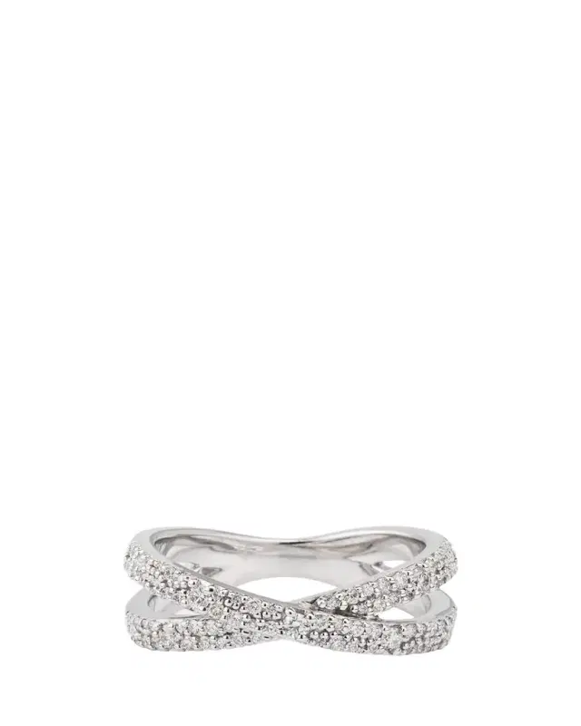 Lana 14K Gold Flawless Diamond Vanity Crisscross Ring