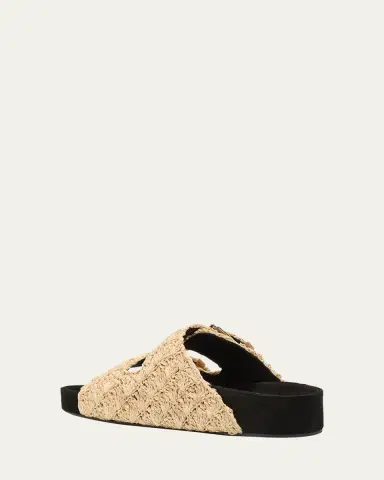 Isabel Marant Lennyo Rattan Dual-Buckle Slide Sandals | Thumbnail 4