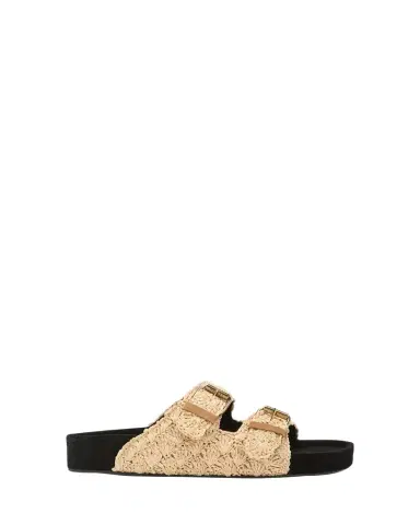 Isabel Marant Lennyo Rattan Dual-Buckle Slide Sandals | Thumbnail 1