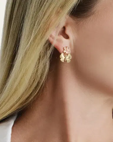 Anabel Aram Jewelry Cubic Zirconia Butterfly and Flower Earrings | Thumbnail 2