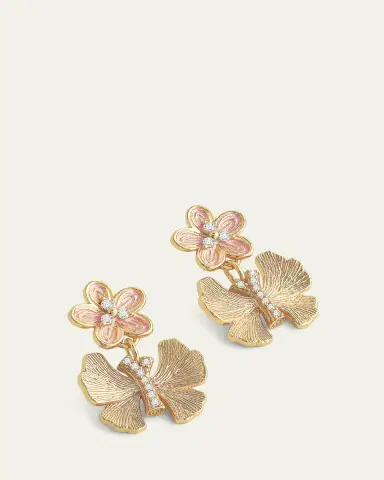 Anabel Aram Jewelry Cubic Zirconia Butterfly and Flower Earrings | Thumbnail 3