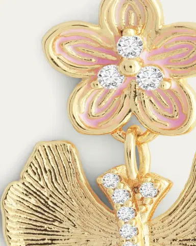 Anabel Aram Jewelry Cubic Zirconia Butterfly and Flower Earrings | Thumbnail 4