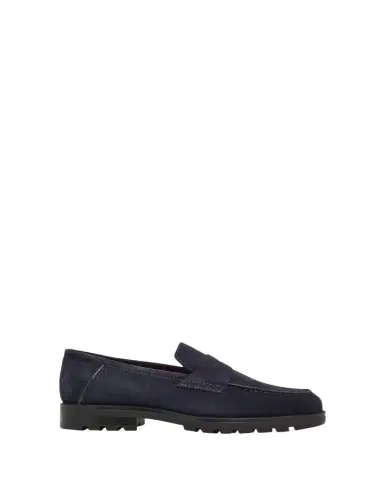 Santoni Men's Rock Suede Lug Sole Penny Loafers | Thumbnail 1