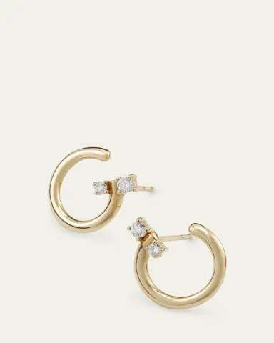Monica Rich Kosann 18k Gold Small Galaxy Wrap Hoop Earrings | Thumbnail 3 Monica Rich Kosann 18k Gold Small Galaxy Wrap Hoop Earrings | Thumbnail 3