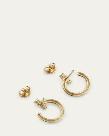 Monica Rich Kosann 18k Gold Small Galaxy Wrap Hoop Earrings | Thumbnail 4 Monica Rich Kosann 18k Gold Small Galaxy Wrap Hoop Earrings | Thumbnail 4