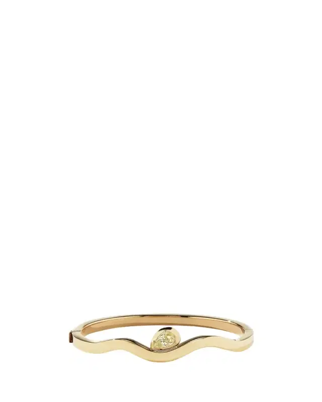 Aaryah Pear Diamond Hinged Bangle Bracelet