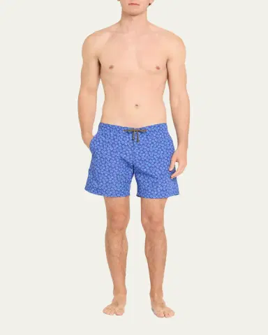 Charvet X Thorsun Men's Floating Squares Swim Shorts | Thumbnail 2 Charvet X Thorsun Men's Floating Squares Swim Shorts | Thumbnail 2
