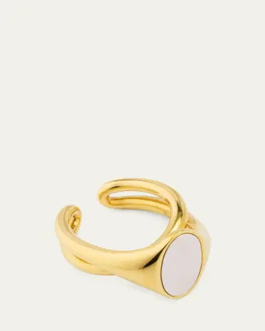 Charlotte Chesnais Chevaliere Initial Ring Two-Tone | Thumbnail 3