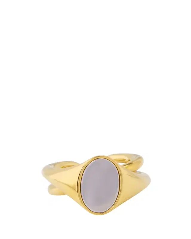 Chevaliere Initial Ring Two-Tone