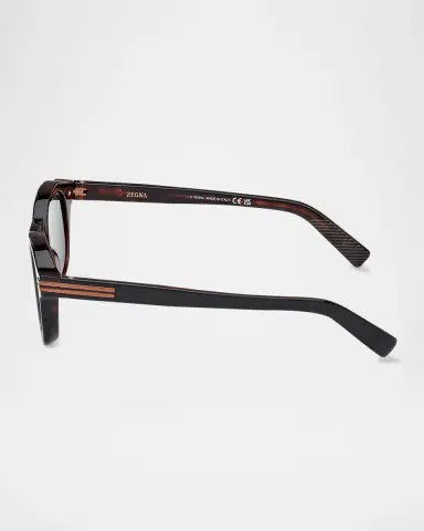 Zegna Men's AURORA I Acetate Round Sunglasses | Thumbnail 3