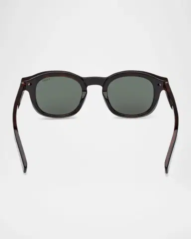 Zegna Men's AURORA I Acetate Round Sunglasses | Thumbnail 4