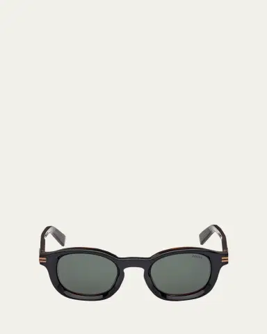 Zegna Men's AURORA I Acetate Round Sunglasses | Thumbnail 5