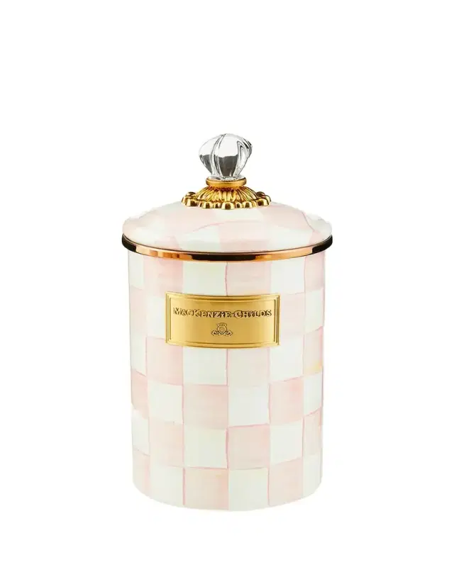 Rosy Check Enamel Canister,