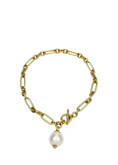 ben-amun Pearly Chain-Link Short Necklace | Thumbnail 1 ben-amun Pearly Chain-Link Short Necklace | Thumbnail 1