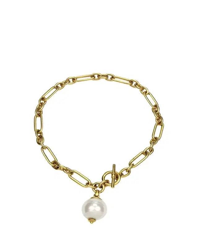 Ben-Amun Pearly Chain-Link Short Necklace