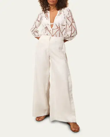 Vix Solid Bree Geometric Embroidered Pants | Thumbnail 2 Vix Solid Bree Geometric Embroidered Pants | Thumbnail 2