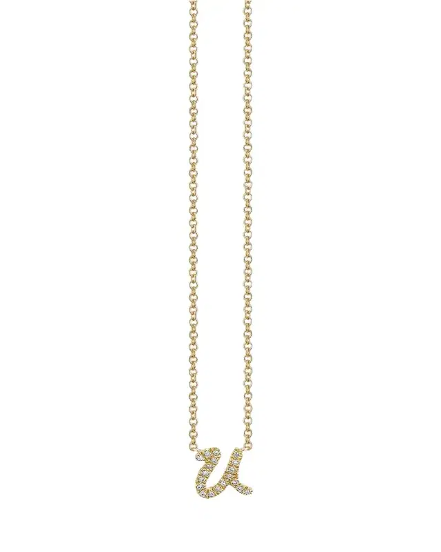 Sydney Evan 14k Diamond Pave Initial Necklace