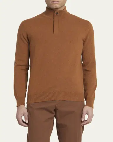ZEGNA Men's Cashmere Quarter-Zip Sweater | Thumbnail 2
