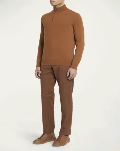 ZEGNA Men's Cashmere Quarter-Zip Sweater | Thumbnail 4